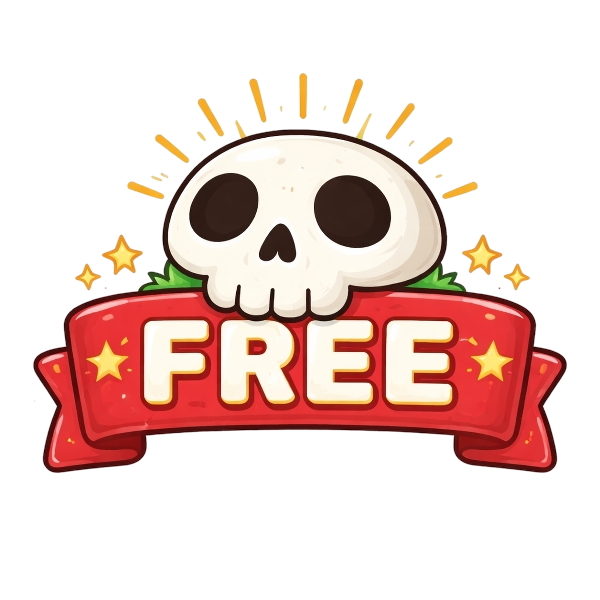 Skull and FREE button