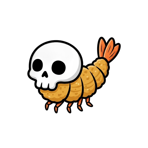 Skull and Fried shrimp