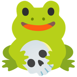 skull and frog
