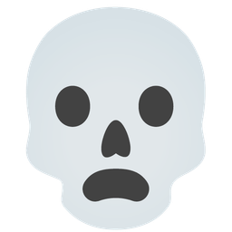 skull and frowning face with open mouth