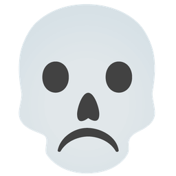 skull and frowning face