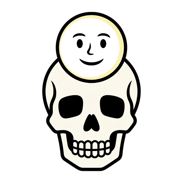 Skull and Full moon face