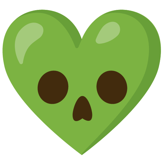 Skull and Green heart