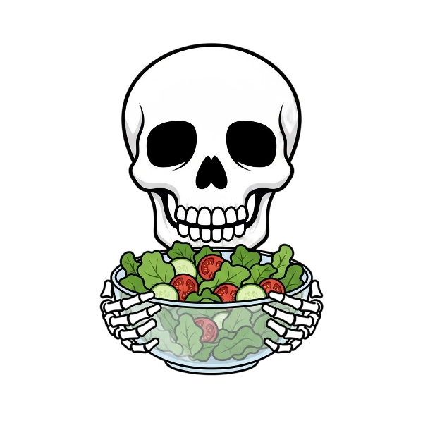 Skull and Green salad