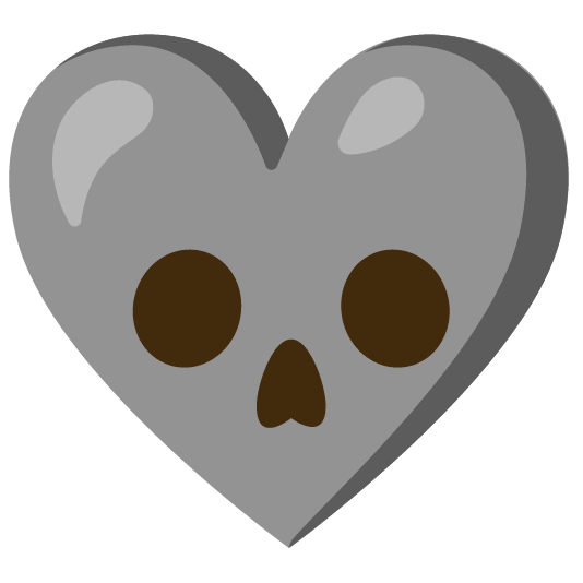 Skull and Grey heart