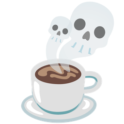 skull and hot beverage