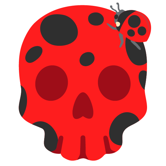 Skull and Lady beetle