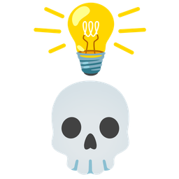 skull and light bulb
