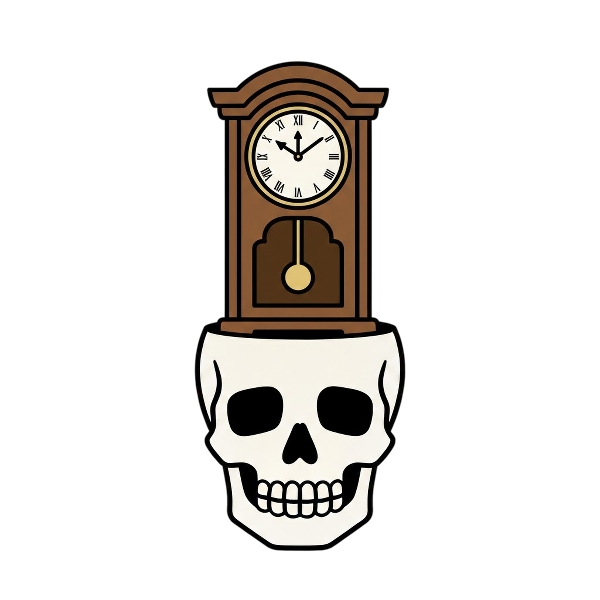 Skull and Mantelpiece clock