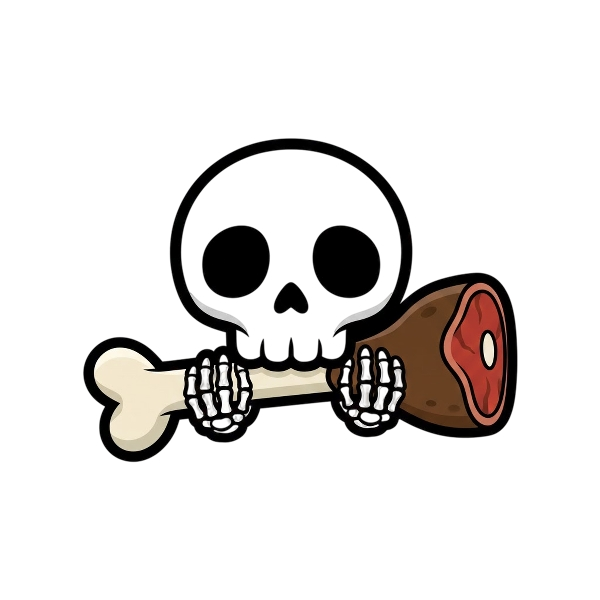 Skull and Meat on bone