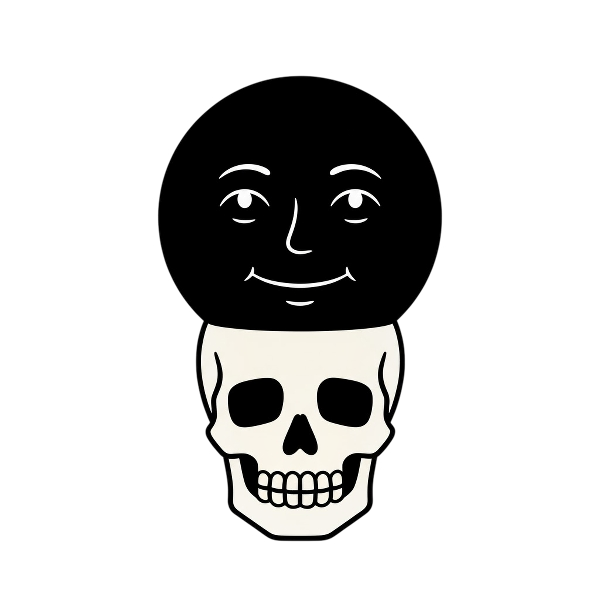 Skull and New moon face