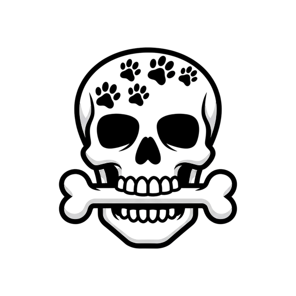 Skull and Paw prints