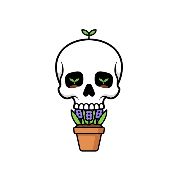 Skull and Potted plant