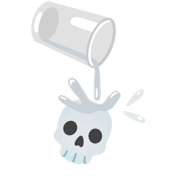 skull and pouring liquid