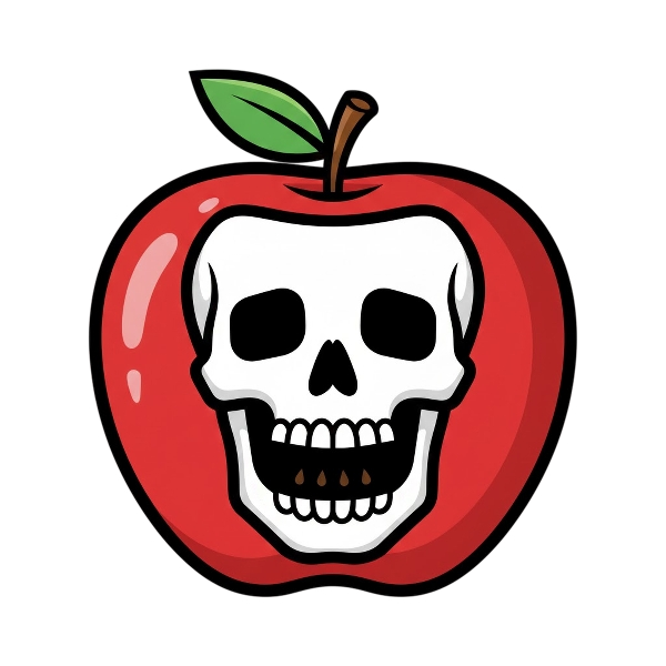 Skull and Red apple