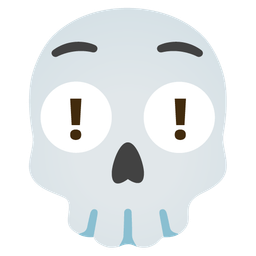 skull and red exclamation mark