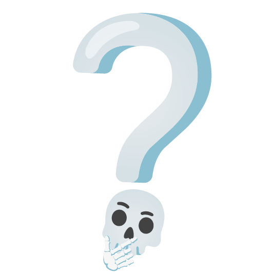 Skull and Red question mark