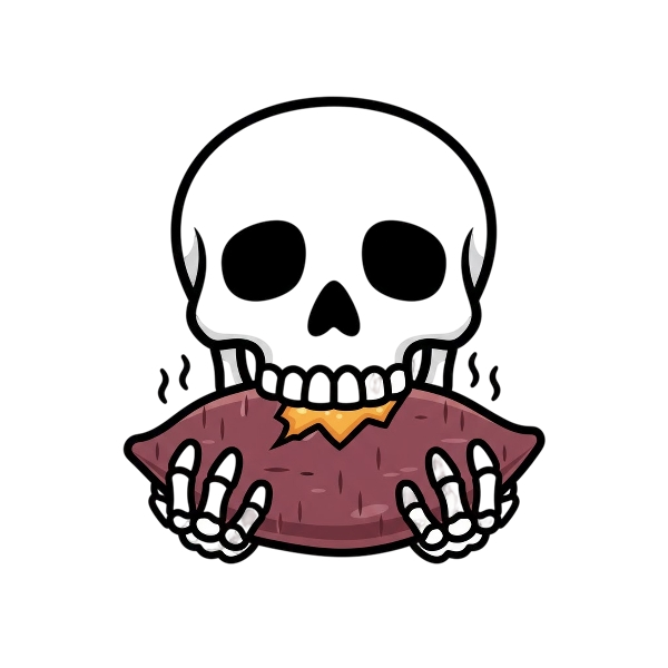 Skull and Roasted sweet potato