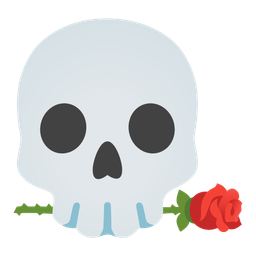 skull and rose