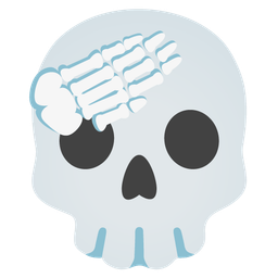 skull and saluting face