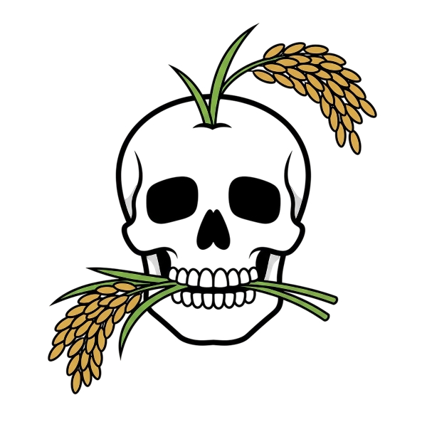 Skull and Sheaf of rice