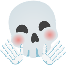 Skull and Smiling face with open hands