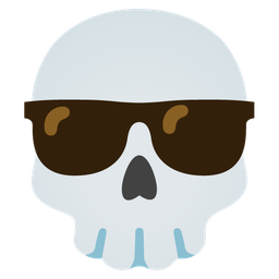 skull and smiling face with sunglasses
