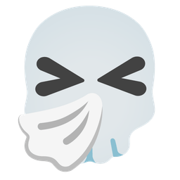 skull and sneezing face