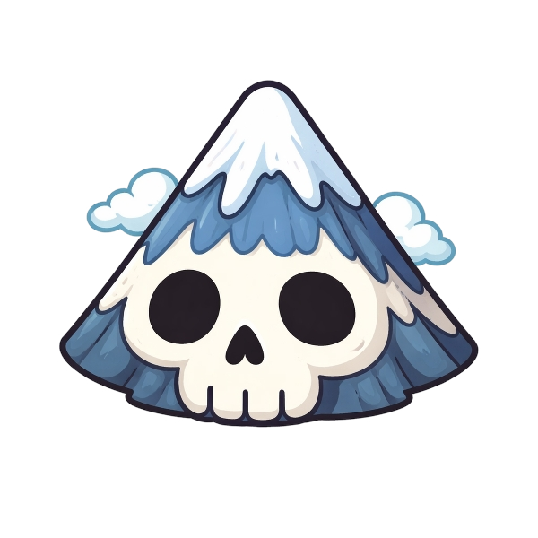 Skull and Snow-capped mountain