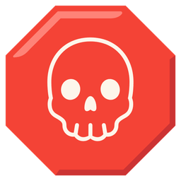 skull and stop sign