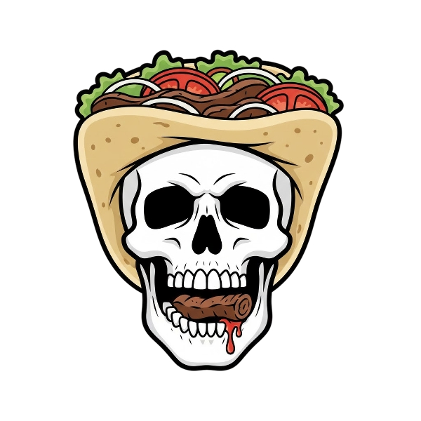 Skull and Stuffed flatbread