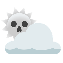 skull and sun behind cloud
