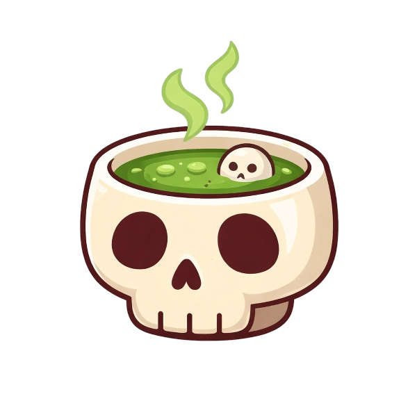 Skull and Teacup without handle