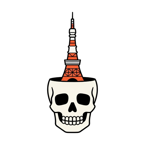 Skull and Tokyo tower