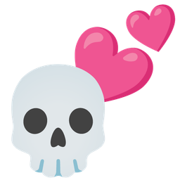 skull and two hearts