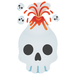skull and volcano