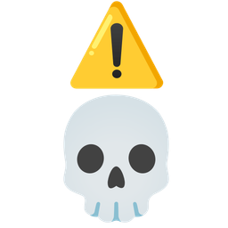 skull and warning