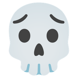 skull and worried face