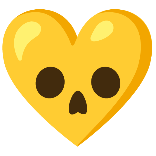 Skull and Yellow heart