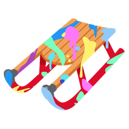 sled and artist palette