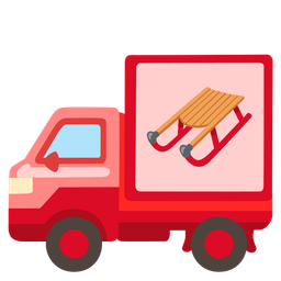sled and delivery truck