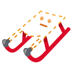 sled and dotted line face