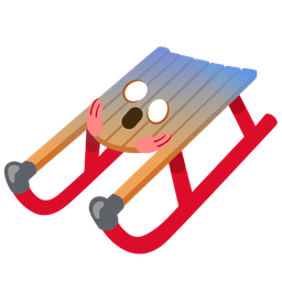 sled and face screaming in fear