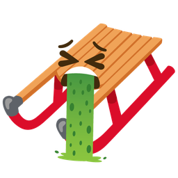 sled and face vomiting