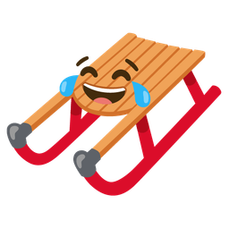 Sled and Face with tears of joy