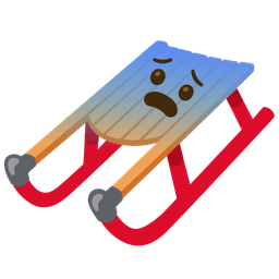 sled and fearful face