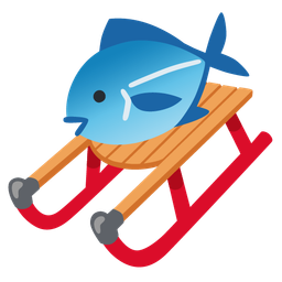 sled and fish