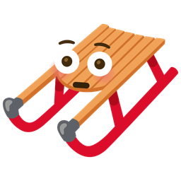 sled and flushed face