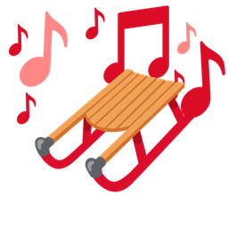 sled and musical notes