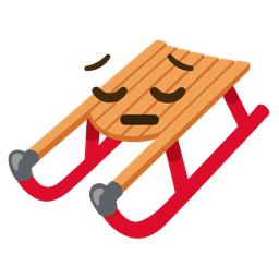 sled and pensive face